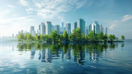 Obraz premium A deep dive into how ESG values influence disaster resilience planning in ecocities, ensuring that urban areas are prepared for environmental changes and challenges