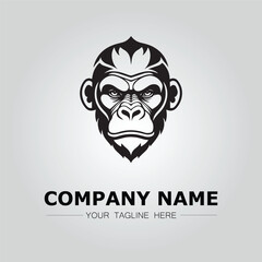 Gorilla symbol logo company vector image on the white background