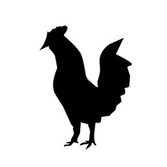 Beautiful black chicken vector silhouette art.This is an editable vector file.