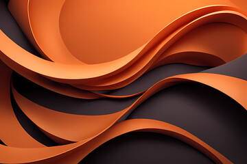 Obraz premium Light Orange Wave Background, Abstract geometric background with liquid shapes.