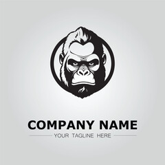 Gorilla symbol logo company vector image on the white background