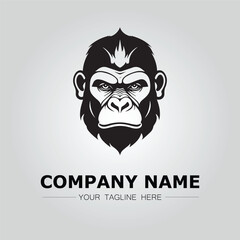 Gorilla symbol logo company vector image on the white background