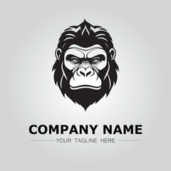Gorilla symbol logo company vector image on the white background
