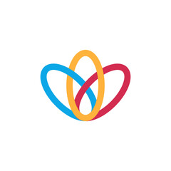 Oval circle icon logo vector shape abstract design