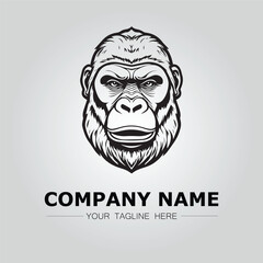 Gorilla symbol logo company vector image on the white background