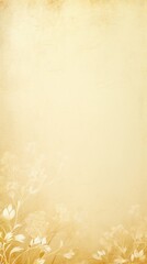 Gold soft pastel color background parchment with a thin barely noticeable floral ornament, wallpaper copy space, vintage design blank copyspace 