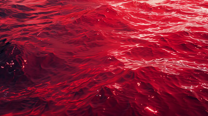 This image depicts a captivating red water texture, showcasing the mesmerizing patterns and ripples on the surface of the ocean. The deep red hue creates a dramatic and striking visual effect