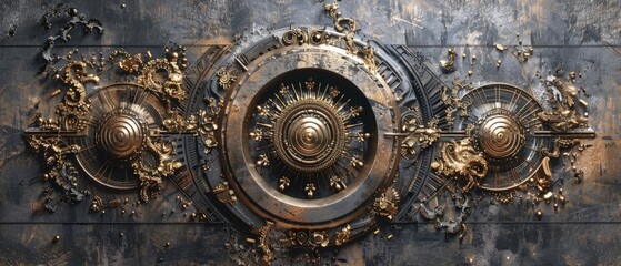 Fototapeta premium Intricate Steampunk-Inspired Metalwork Design