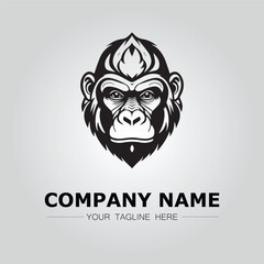 Gorilla symbol logo company vector image on the white background