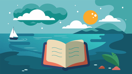 Naklejka premium The sea seems to whisper its secrets to me inspiring me to do the same as I write in my journal unearthing deep hidden thoughts and feelings..
