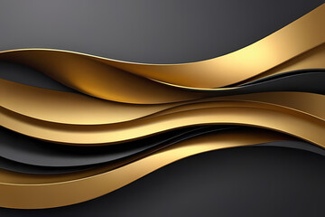 Gold Wave Background, Abstract geometric background with liquid shapes.