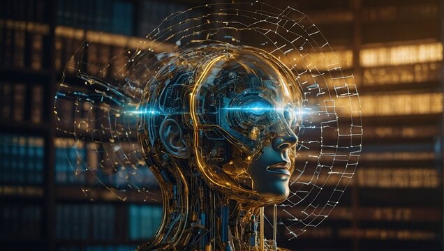 Document Alchemist AI Transmuting Data into Knowledge, AI alchemist transforming raw data into a golden stream of knowledge