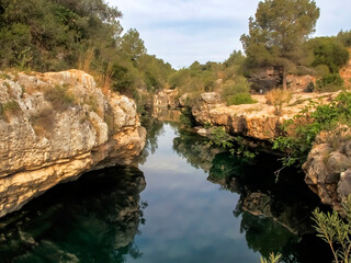 Wonderful landscape in the Fuente de Marzo natural area. Anna, Valencia, Spain.