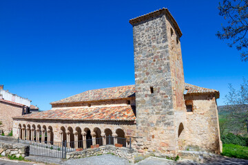 Romanesque Church of the Savior in the town of Carabias. Guadalajara, Castile La Mancha, Spain.