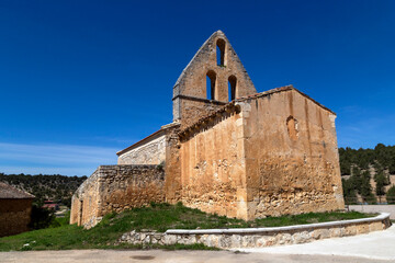 Romanesque hermitage of the Holy Martyrs. Castillejo de Robledo, Soria, Spain.