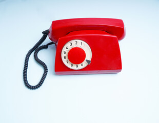 Retro red isolate phone