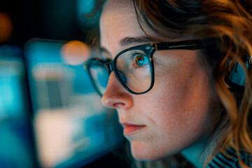 An extreme close-up of a smartphone screen displaying vivid colors and digital content reflected on user's face