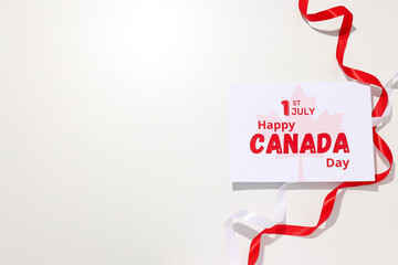 Fototapeta premium Holiday card for Canada Day on a light background