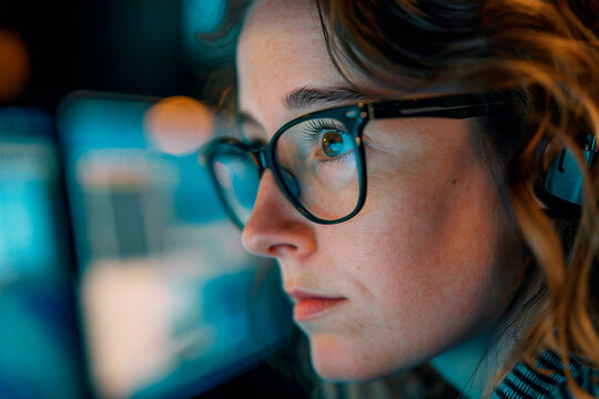 An extreme close-up of a smartphone screen displaying vivid colors and digital content reflected on user's face