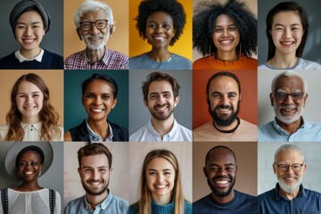 Diverse group of smiling people from different backgrounds