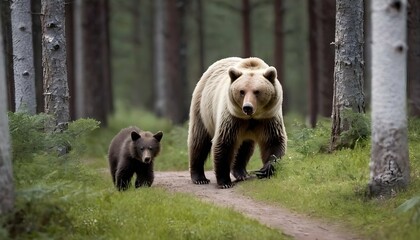 a-bear-cub-following-its-mother-through-the-forest-upscaled_10