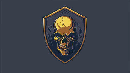 Skull on shield Vector illustration. Vector style vector