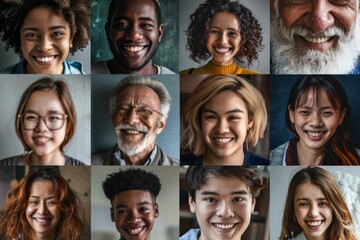 Diverse group of smiling people from different backgrounds