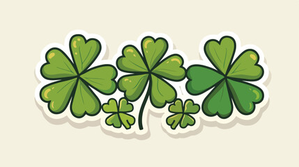 St patricks day label with clover icons Vector illustration