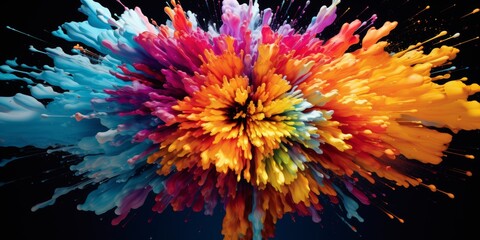 Vibrant and Colorful Explosion of Paint - obrazy, fototapety, plakaty