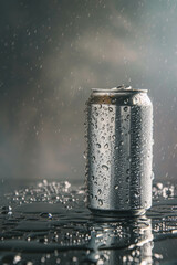 A CocaCola can with a refreshing splash, capturing the essence of fizzy drink refreshment. AI generative. - obrazy, fototapety, plakaty