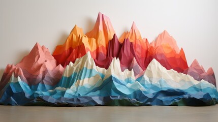 Colorful abstract mountain landscape - obrazy, fototapety, plakaty