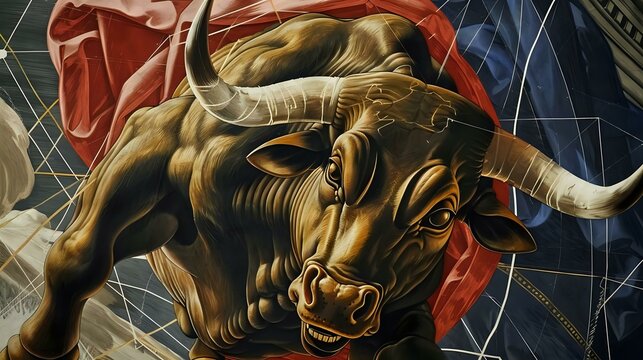 Modern and Vibrant Bull Illustration with a Sense of Aggression