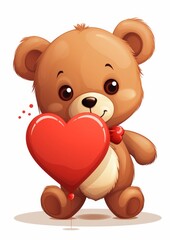 Obraz premium cute teddy bear holding a heart