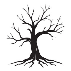 dead tree black silhouette design logo illustration 