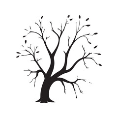 dead tree black silhouette design logo illustration 