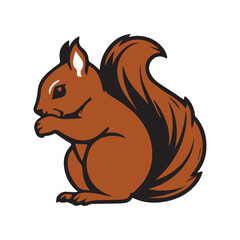 squirrel black silhouette design logo illustration 