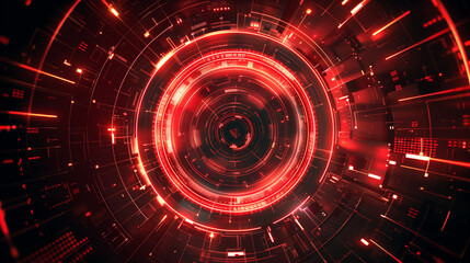 Sci Fi Illustration of a neon geometric background for technology.