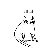 Vector illustration of cute cat