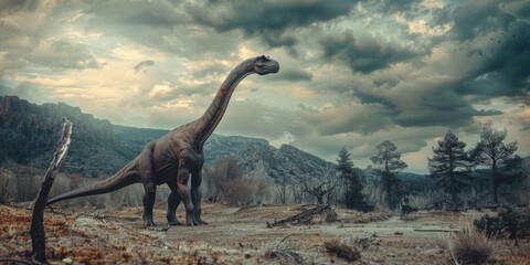 The brachiosaurus was one of the largest dinosaurs ever. It lived during the Jurassic period. The brachiosaurus had a long neck and a small head. It ate leaves from trees.
