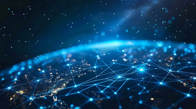 Global Digital Innovation: Abstract Earth Globe with Glowing Connections