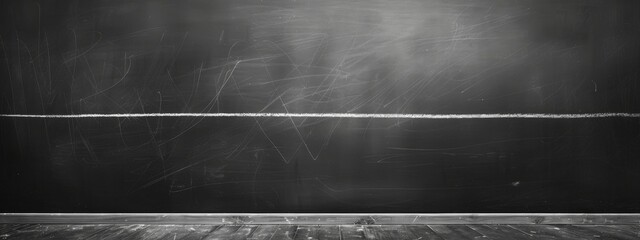 A blank chalkboard with a single line drawn diagonally across it.