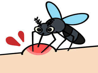 血を吸う蚊のイラスト素材