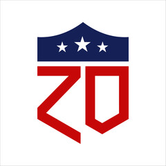 Patriotic ZO Logo Design. Letter ZO Patriotic American Logo Design for Political Campaign and any USA Event.