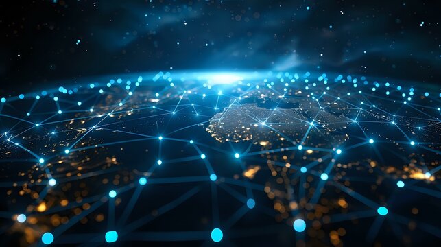 Cutting-Edge Data Connectivity: Abstract Earth Globe with Glowing Network