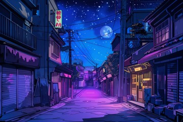 Anime Street Night Background