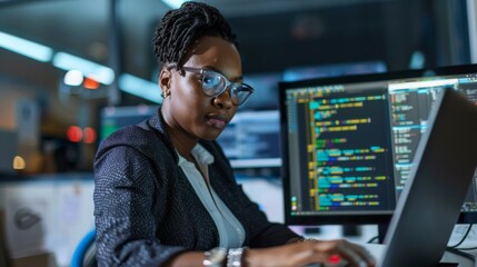 Fototapeta premium Professional Woman Programming at Work