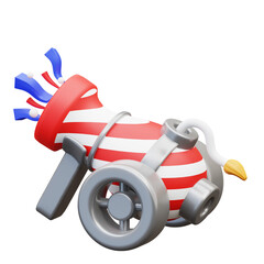3d illustration American cannon