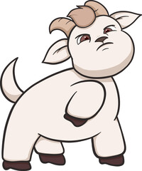 cute goat cartoon