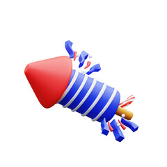 3d illustration Fireworks Rocket