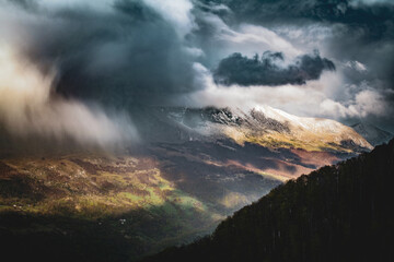 clouds over the mountains